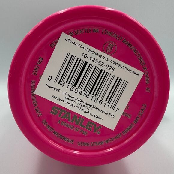 Stanley FlowState Quencher H2.0 Tumbler 40oz Electric Pink Brand New - Picture 4 of 4